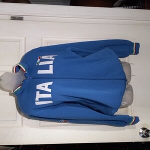 ITALIA  blue long sleeve zip up jacket- With ITALIA colors SZ.XL